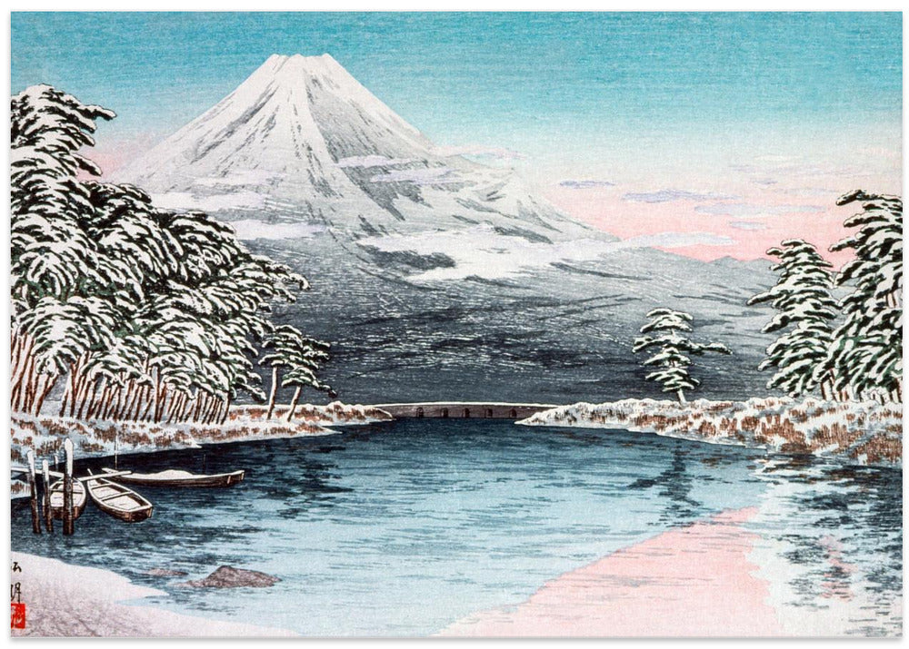 Mt. Fuji From Tagonoura, Snow Scene (1932)
