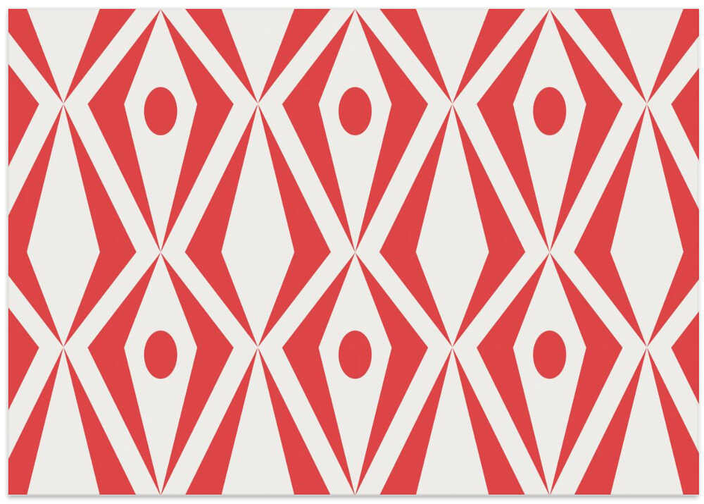 Minimalist art deco geometric diamonds red