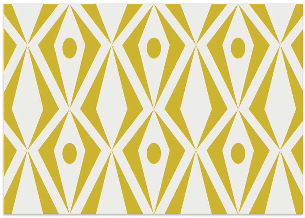 Minimalist art deco geometric diamonds yellow