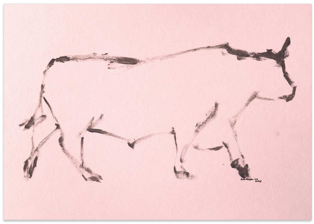 Minimalist Cow Silhouette
