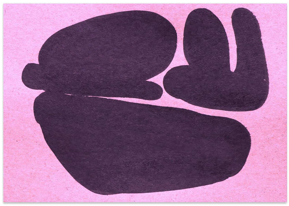 Black Shapes On A Textured Pink Background