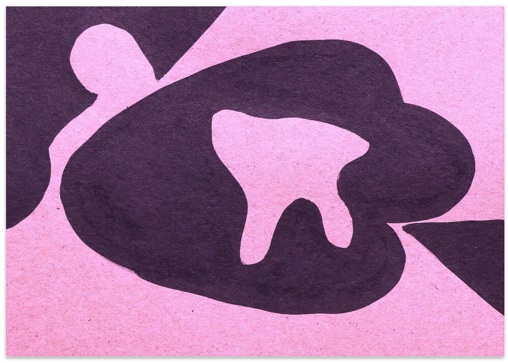 Bold Black Shapes On A Pink Background