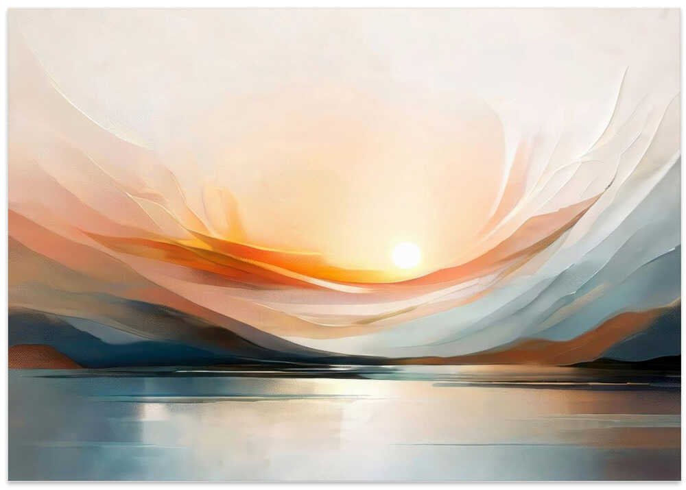 Sunset Over A Calm Body Of Water