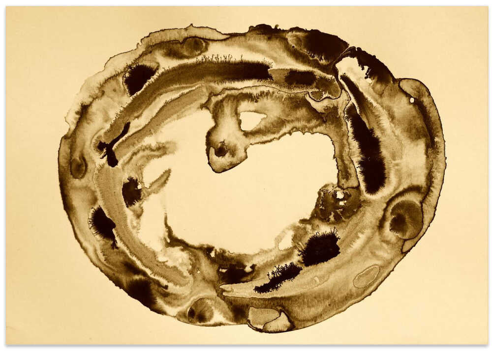 Swirling Brown Circular Pattern On A Beige Background