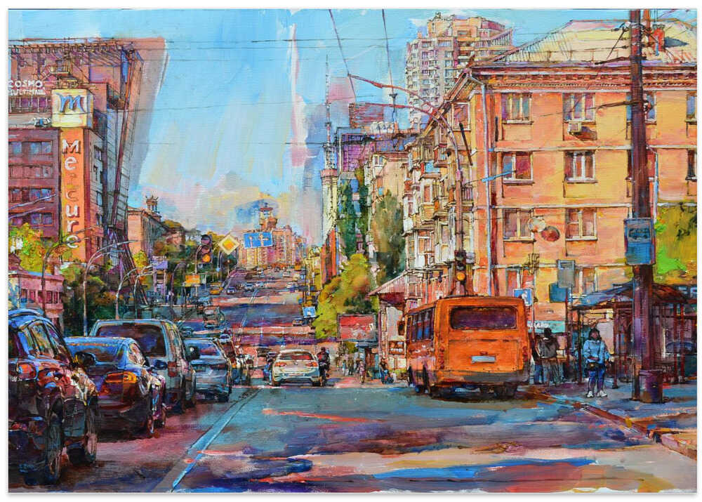 Urban Life With Colorful Buildings