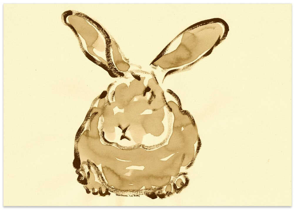Whimsical Bunny Brushstroke