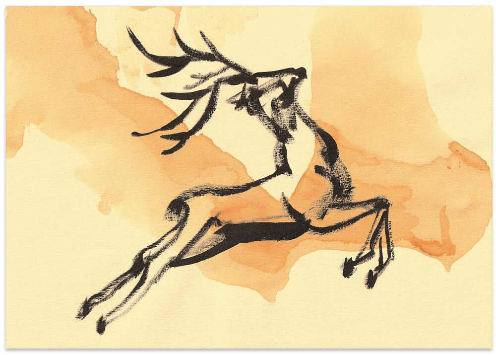 Sketch of Leaping Deer