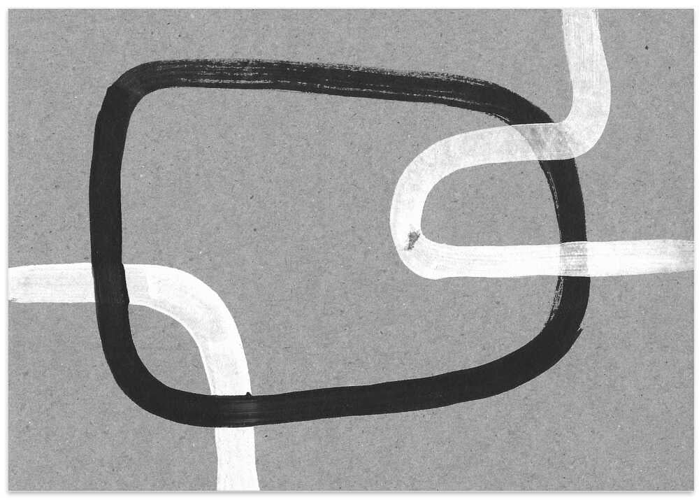 Black and White Curved Line