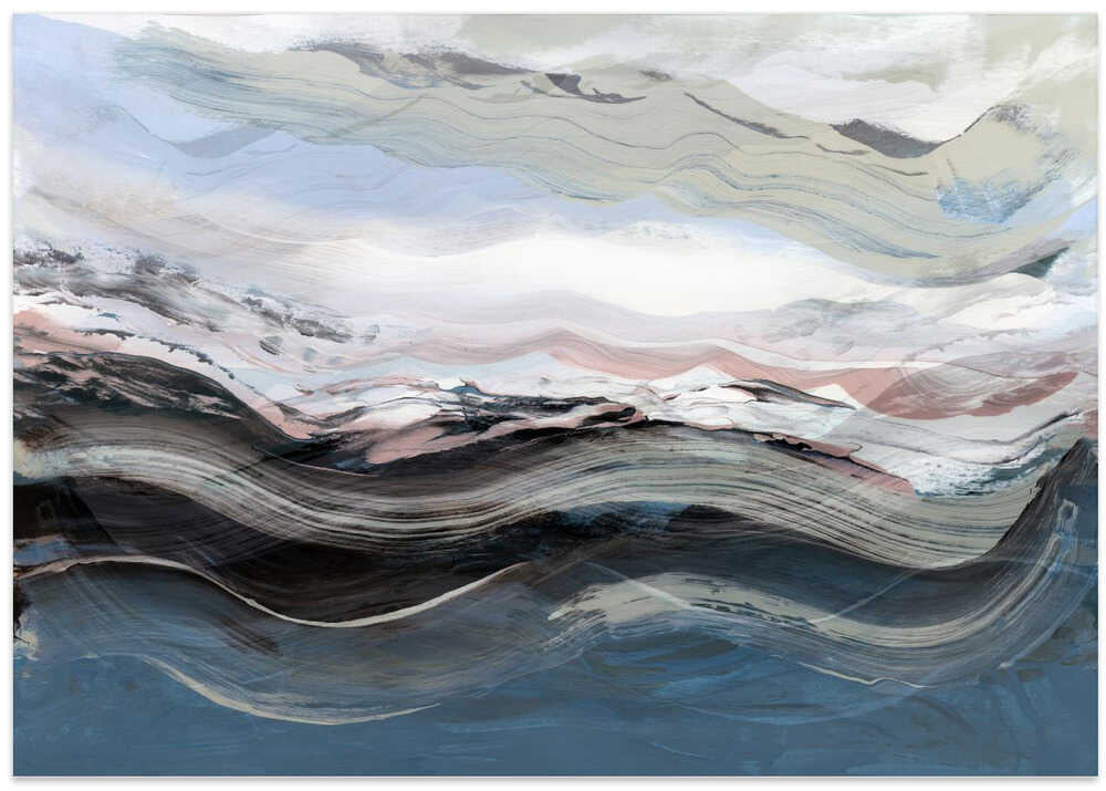 Abstract Landscape Waves Blue