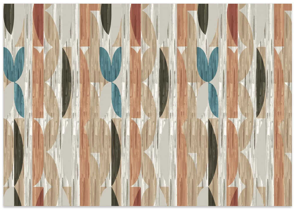 Retro Modern Shapes With Geometric Abstract Design