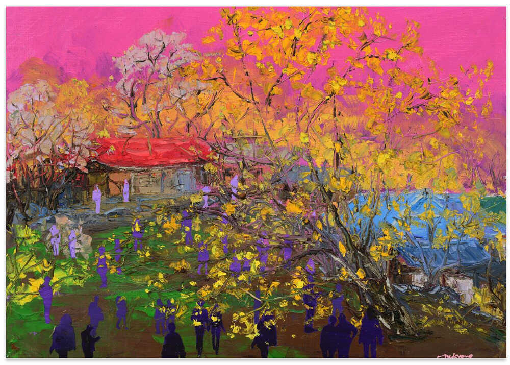 Cornus Officinalis Festival Oil On Canvas