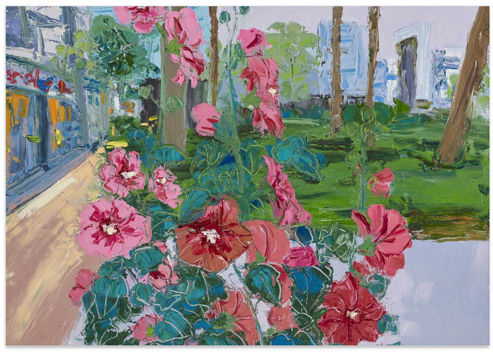 Vibrant Pink Flowers And Lush Green Leaves