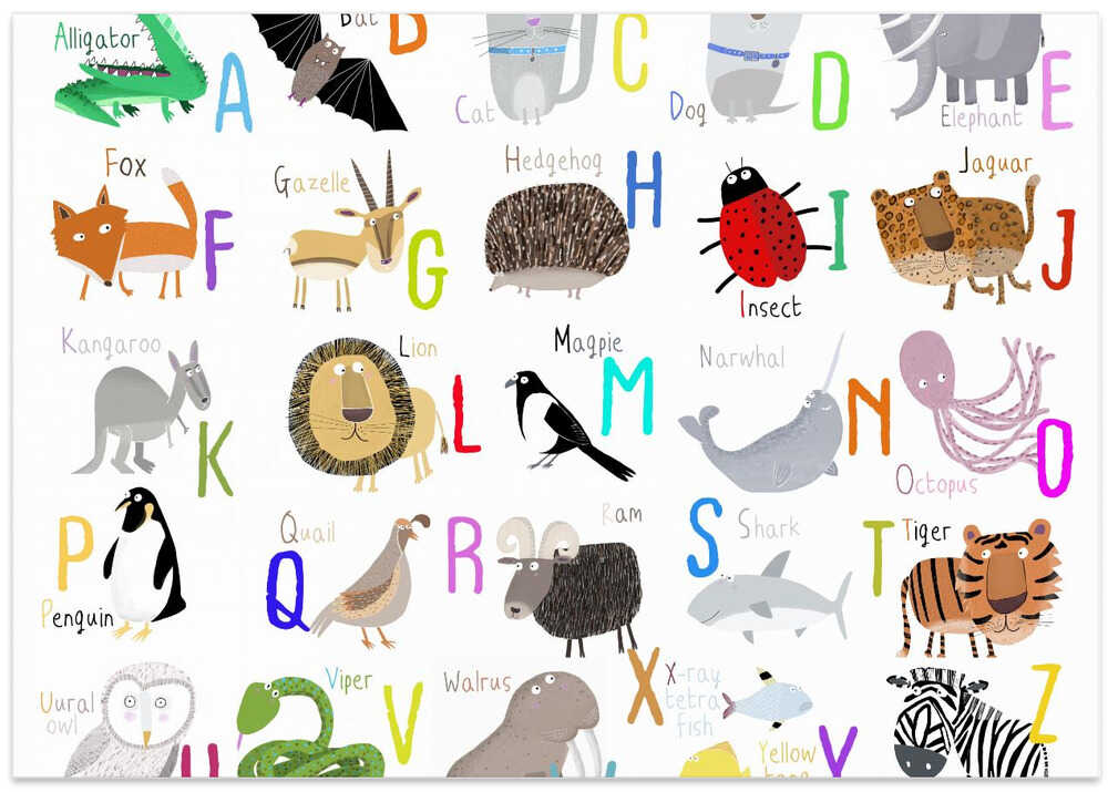 Electric Alphabet Letters With Animal Characters