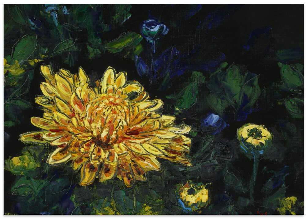 chrysanthemum oil on canvas