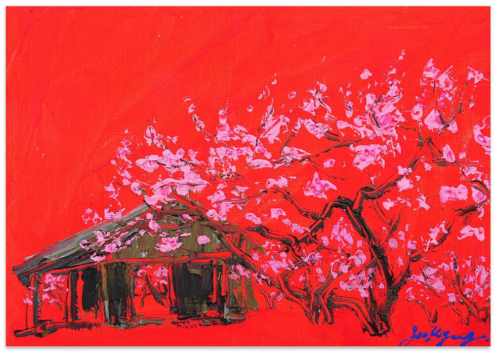 peach blossom oil on canvas