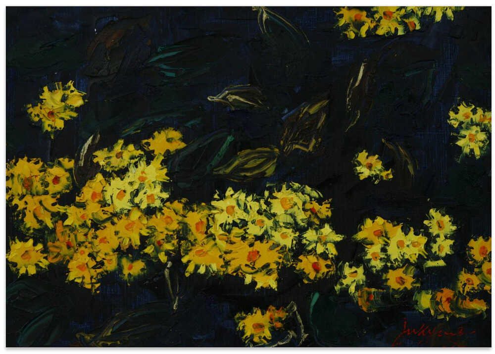 wild chrysanthemum oil on canvas