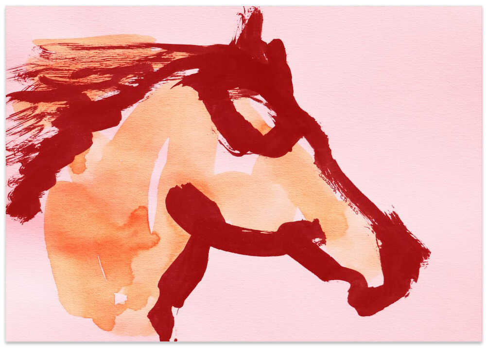 Crimson Equine Brushstroke