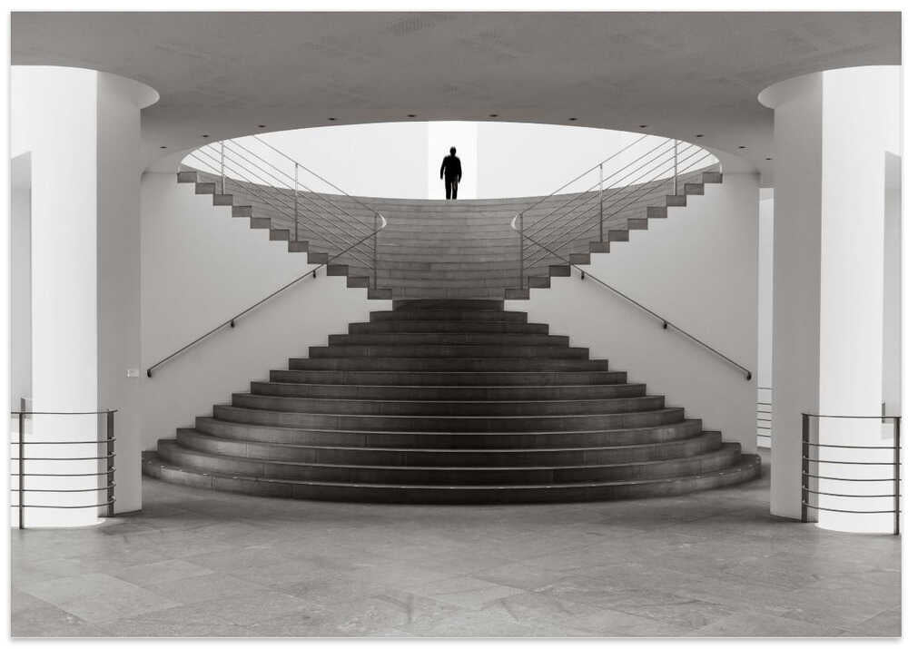On top of the stairs
