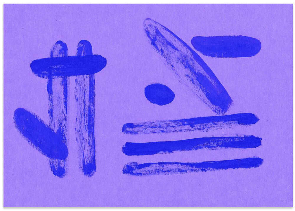 Indigo Brush Strokes