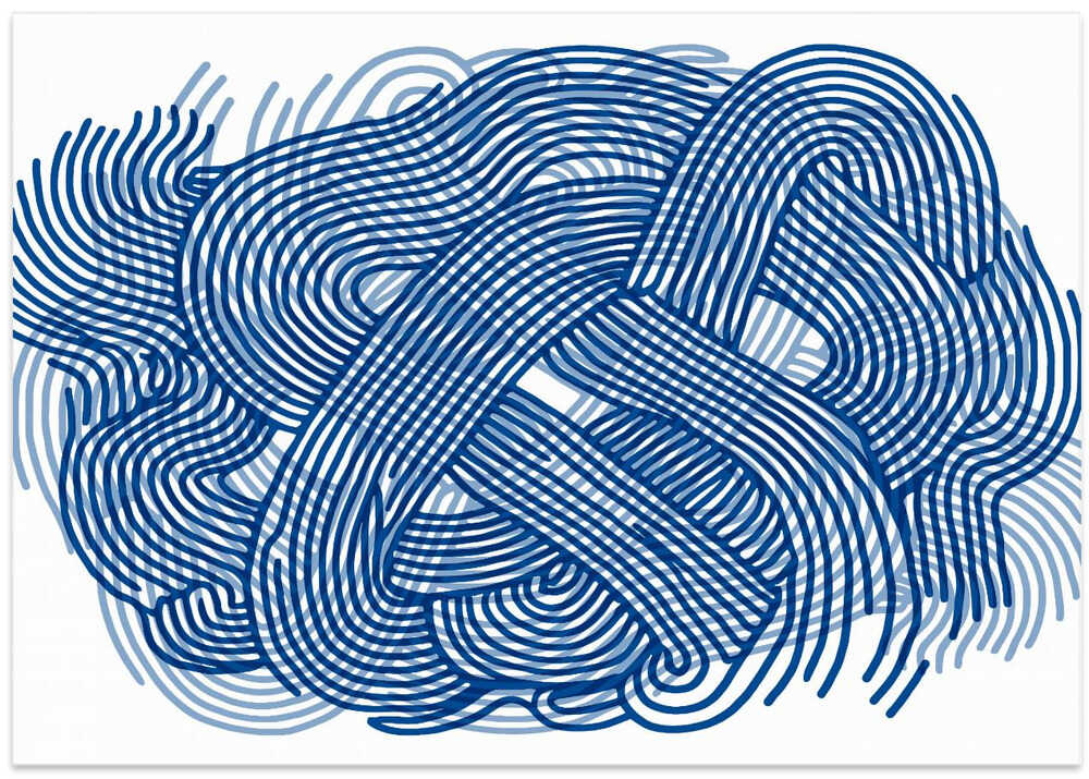 Interlocked Waveform Abstract Art Print