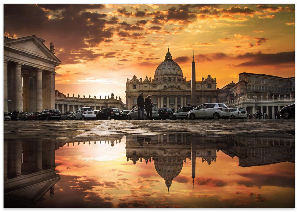 ST. PETER'S SQUARE AT SUNSET