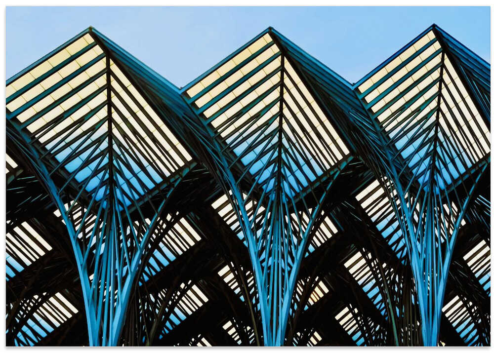 Glass in Lisbon Orient Station, Lisbon, Portugal,