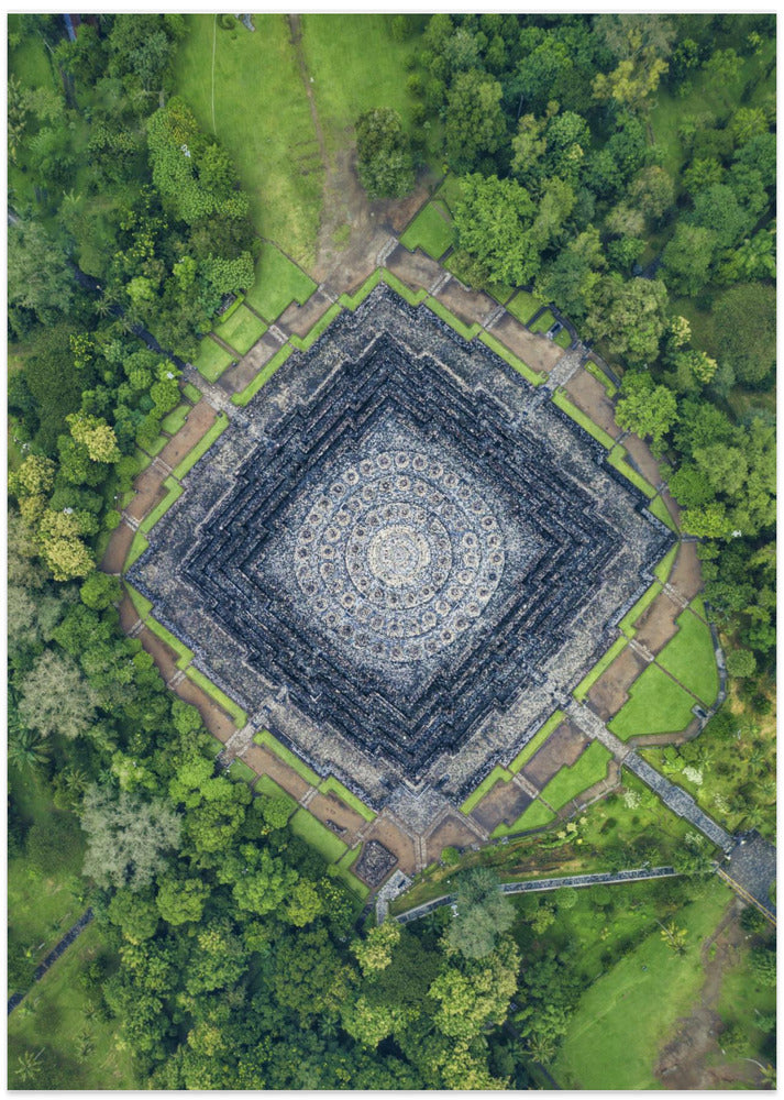 Bird Eye View of Borobudur Temple