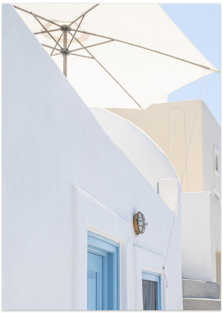 sunshade and blue doors