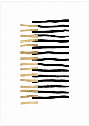 Art Prints of Gold on Black Lines