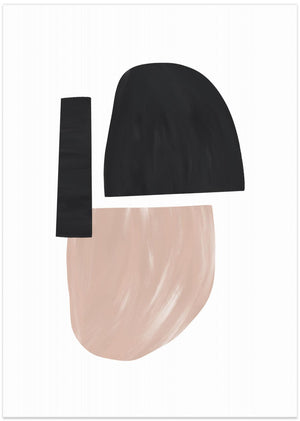 Art Prints of Black and Nude Abstract Shapes