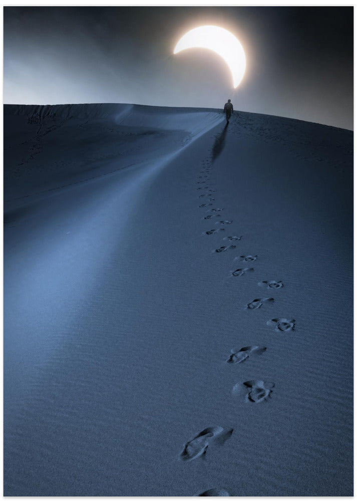 Walking under the silver sand moon
