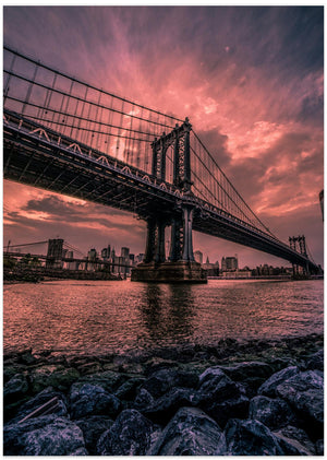 Art Prints of Manhattan Bridge Wide Angle