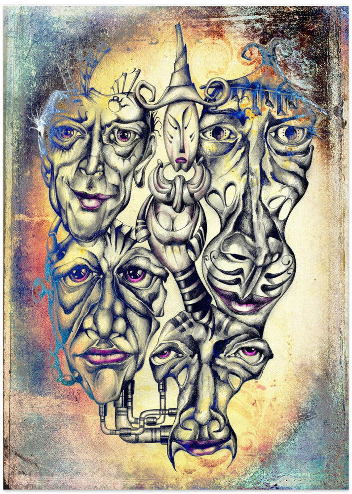Shaman and faces of souls