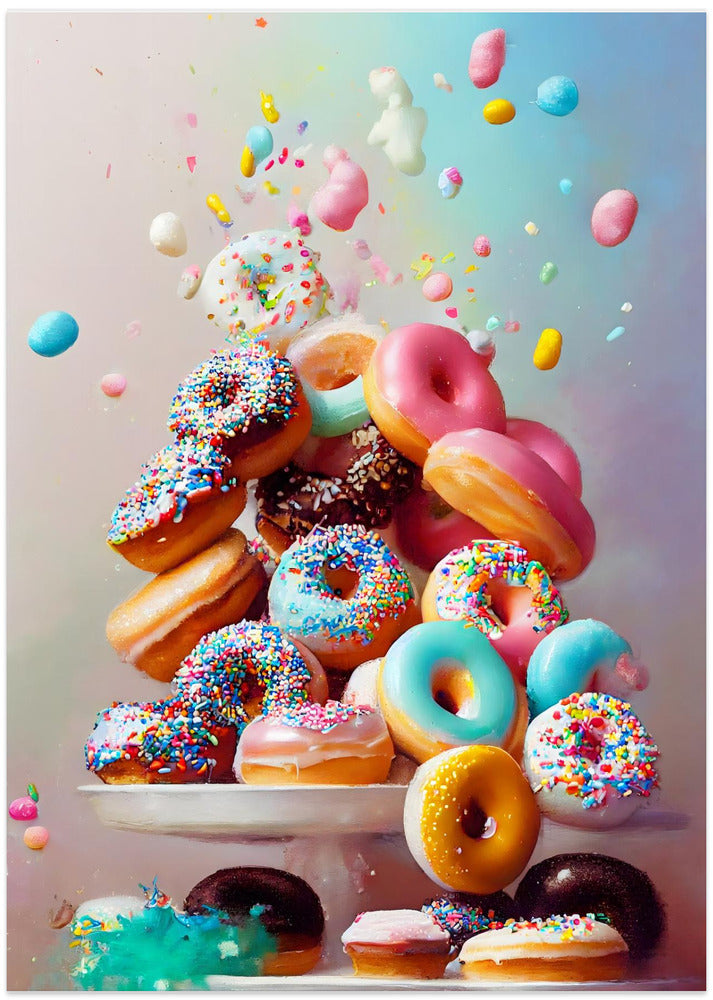 Colorful Donut Cascade