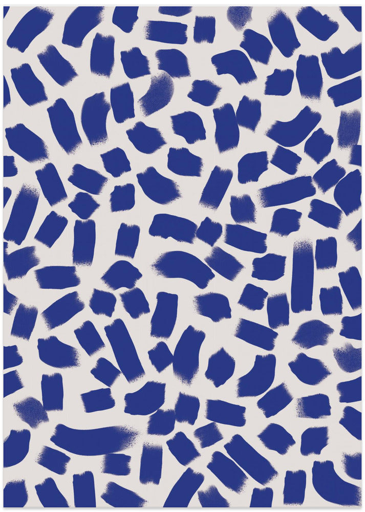Art Prints of Blue Strokes Pattern