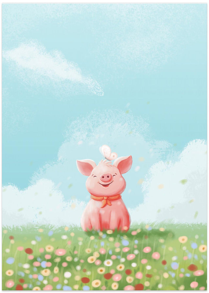Canvas Art Print Cute Pig