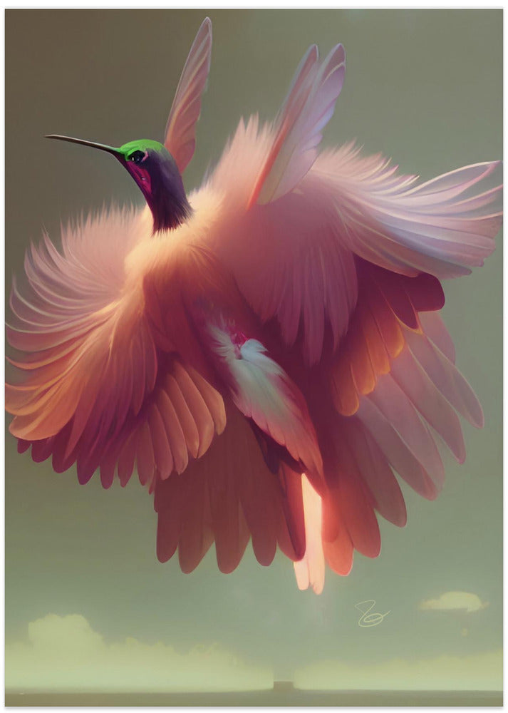 Humming Bird with Pink Wings