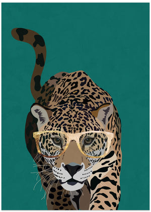 Canvas Art Print Curious green leopard