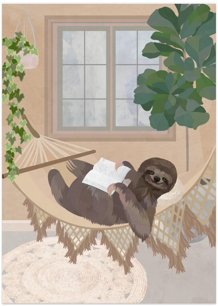 Lazy sloth in hammock