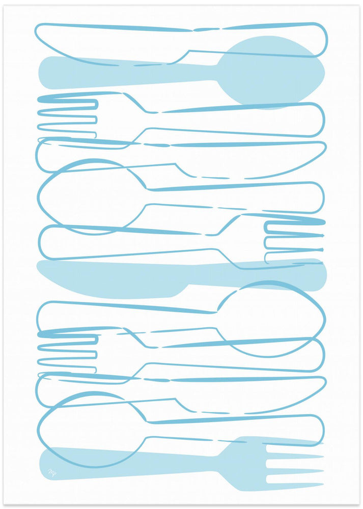 Art Prints of Blue Cutlery