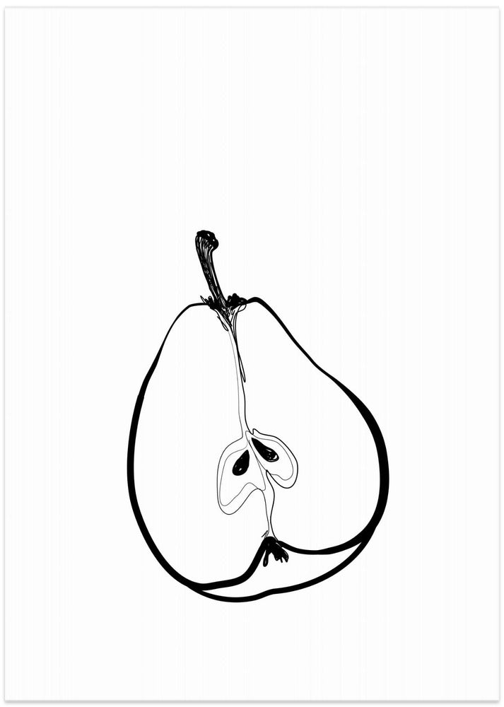 Line art half pear