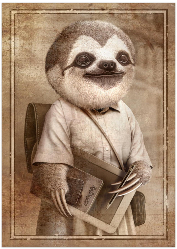 Canvas Art Print STUDENT SLOTH