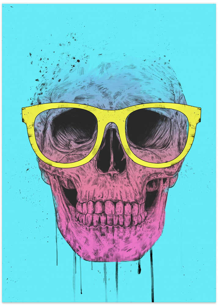 Pop art skull with glasses