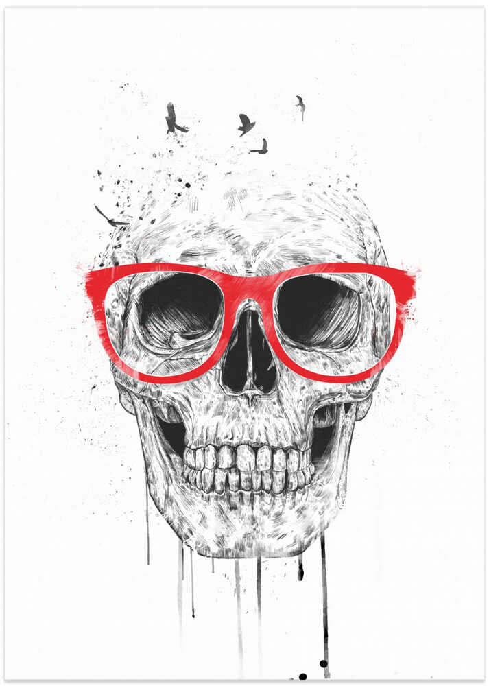 Skull with red glasses