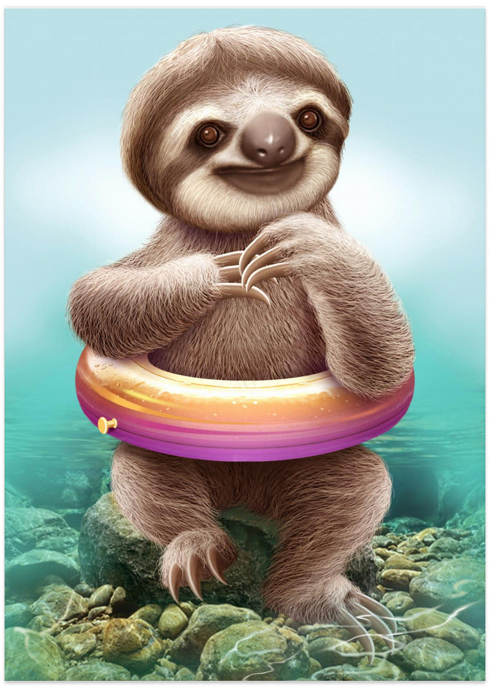 YOUNG SLOTH WITH BUOY