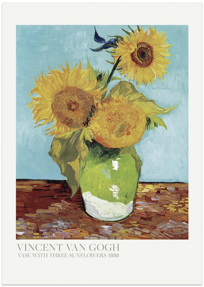 Vase With Three Sunflowers