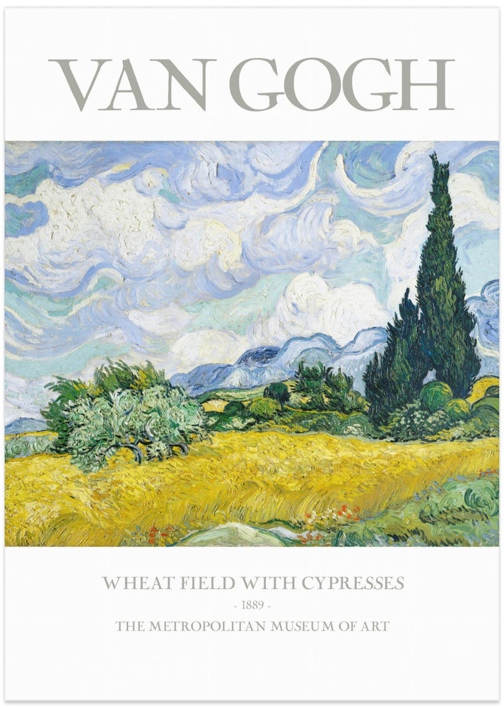 Wheat Field With Cypresses
