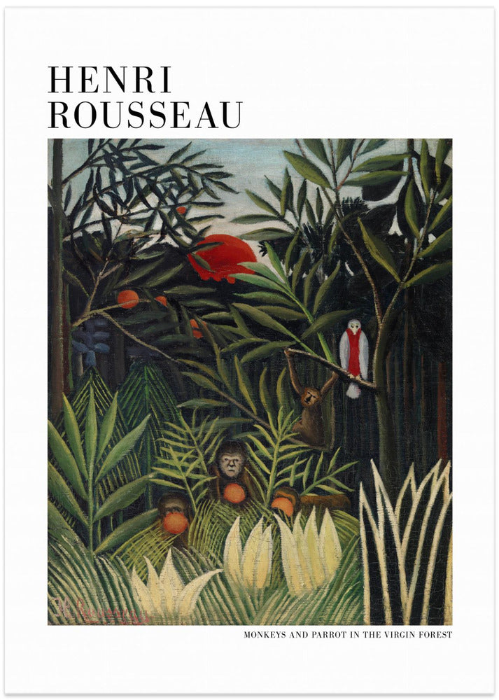 Monkeys And Parrot In The Virgin Forest