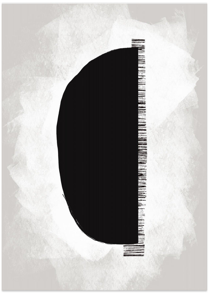 Black Shape Against A Textured White Background