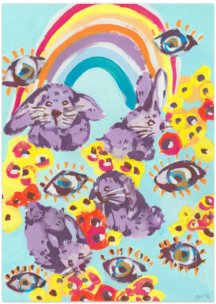 Violet Bunnies Having Fun